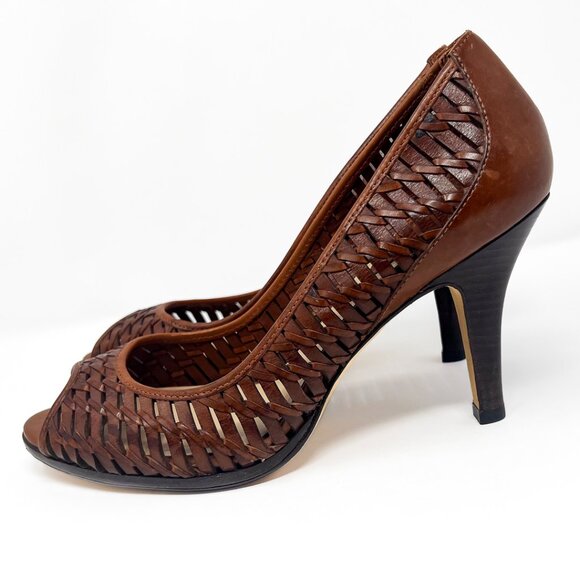 Cole Haan Eve Air Brown Leather Open toe Pumps 9 - Picture 5 of 8